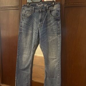 👖Wrangler Men's Light Blue Straight Work Jeans